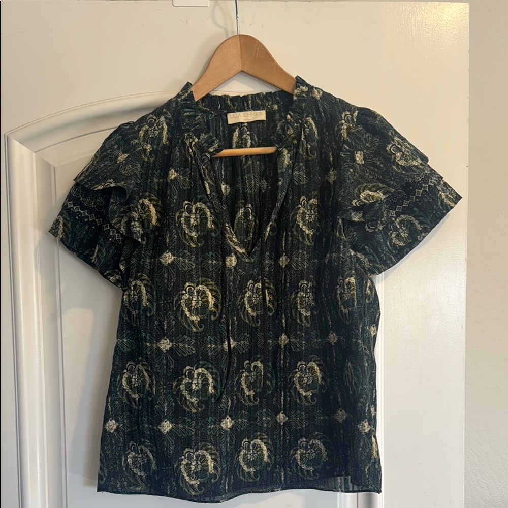 Floral Black Blouse